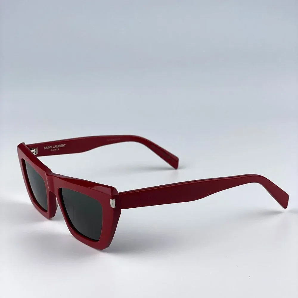 Saint Laurent SL467 003 Sunglasses Red Grey Cat Eye Women - Picture 9 of 14